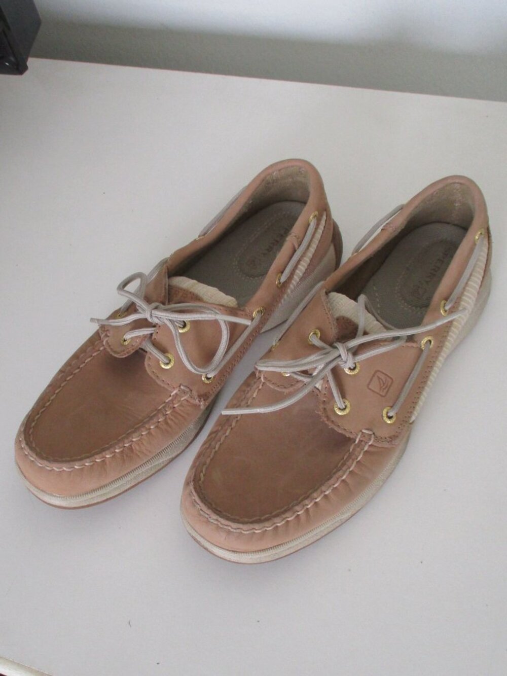 Sperry Top-Sider Womens Tan Leather Moccasin Boat Deck Shoe - Size 8M